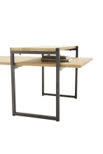 Couchtisch >Elliot< in Eiche, Metall schwarz - 118x48x64cm (BxHxT)