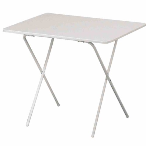 Campingtisch >Scherentisch< in weiß, Stahl pulverbeschichtet - 80x63x60 (BxHxT)