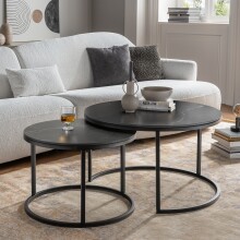 Couchtisch >2165-05< in matt schwarz, Keramik -...