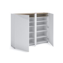 Schuhkommode >Tango< in weiss hochglanz - 145x115x35cm (BxHxT)