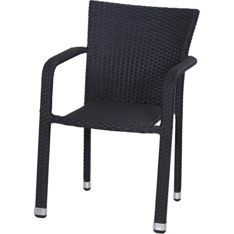 Gartenstuhl >Minas< in schwarz - 60x83x56 (BxHxT)
