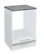 EDDY Moderner Herdumbauschrank in Weiß matt, Metallic Grau - Geräumiger Küchenschrank mit viel Stauraum - 60 x 90 x 60 cm (B/H/T)
