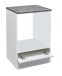EDDY Moderner Herdumbauschrank in Weiß matt, Metallic Grau - Geräumiger Küchenschrank mit viel Stauraum - 60 x 90 x 60 cm (B/H/T)