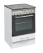 EDDY Moderner Herdumbauschrank in Weiß matt, Metallic Grau - Geräumiger Küchenschrank mit viel Stauraum - 60 x 90 x 60 cm (B/H/T)