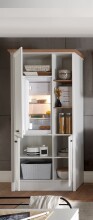 JASMIN Moderner Einbauschrank für Kühlschrank in Pinie hell, Artisan Eiche Optik - Geräumiger Hochschrank Küchenschrank mit viel Stauraum - 104 x 216,5 x 61 cm (B/H/T)