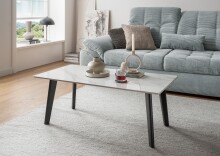 Couchtisch >2166-19< in matt weiß, Keramik -...