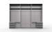 Schwebetürenschrank >Seattle< in WEISS + GRAPHIT - 270x208x65cm (BxHxT)