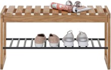 Schuhbank >BANTRY< in holzfarben, Eiche massiv geölt - 88x45x30cm (BxHxT)
