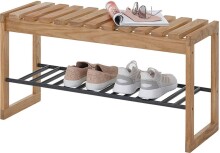 Schuhbank >BANTRY< in holzfarben, Eiche massiv geölt - 88x45x30cm (BxHxT)