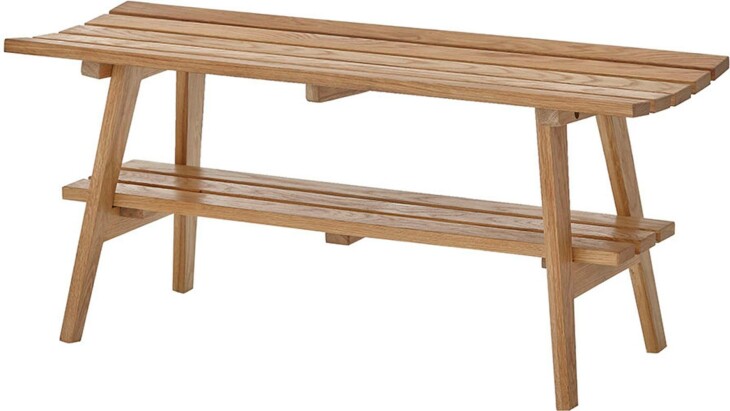 Sitzbank >BANTRY< in holzfarben, Eiche massiv geölt - 100x45x36cm (BxHxT)