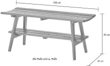 Sitzbank >BANTRY< in holzfarben, Eiche massiv geölt - 100x45x36cm (BxHxT)