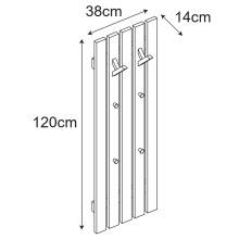 Garderobenpaneel >BANTRY< in holzfarben, Eiche massiv geölt - 38x120x14 (BxHxT)