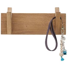 Garderobenpaneel >BANTRY< in holzfarben, Eiche massiv geölt - 30x13x12cm (BxHxT)