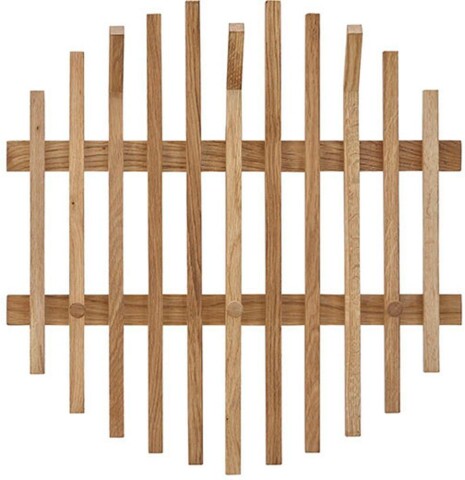 Garderobenpaneel >BANTRY< in holzfarben - 58x60x11x60 (BxHxTxD)