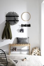 Garderobenpaneel >BANTRY< in schwarz - 58x60x11x60 (BxHxTxD)