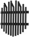 Garderobenpaneel >BANTRY< in schwarz - 58x60x11x60 (BxHxTxD)