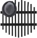Garderobenpaneel >BANTRY< in schwarz - 58x60x11x60 (BxHxTxD)