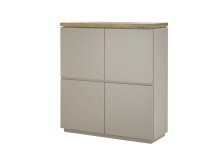 Kommode >PALAMOS< in holzfarben/grau, HWP - 113x123x40cm (BxHxT)