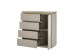 Kommode >PALAMOS< in holzfarben/grau, HWP - 100x104x40cm (BxHxT)