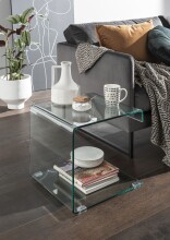 Beistelltisch >7217< in Klarglas, Glas - 43x39x41cm...