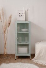Vitrine >Milton< in mintgrün, Stahl -...