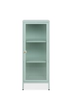 Vitrine >Milton< in mintgrün, Stahl - 40x101,5x40cm (BxHxT)