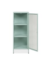 Vitrine >Milton< in mintgrün, Stahl - 40x101,5x40cm (BxHxT)