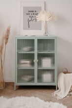 Vitrine >Milton< in mintgrün, Stahl - 80x101,5x40cm (BxHxT)