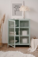 Vitrine >Milton< in mintgrün, Stahl - 80x101,5x40cm (BxHxT)