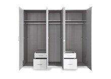 Drehtürenschrank >Freiburg< in WEISS -...