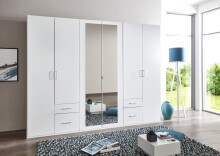 Drehtürenschrank >Freiburg< in WEISS - 270x208x58cm (BxHxT)