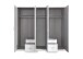 Drehtürenschrank >Freiburg< in WEISS + GRAPHIT - 225x208x58cm (BxHxT)