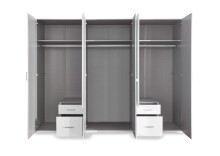Drehtürenschrank >Freiburg< in WEISS + GRAPHIT...
