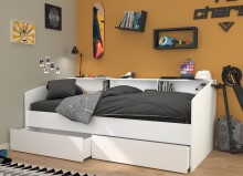 Stauraumbett >Sleep 4< in 23 - Weiss - 203x113x82cm (LxBxH)