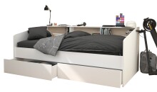 Stauraumbett >Sleep 4< in 23 - Weiss - 203x113x82cm (LxBxH)
