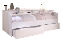 Stauraumbett >Sleep 4< in 23 - Weiss - 203x113x82cm (LxBxH)
