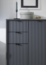 Badezimmer-Set "Lucera" (4-teilig) in Grau matt / schwarz. 192 x 192 x 32 cm (B/H/T)