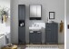 Badezimmer-Set "Lucera" (4-teilig) in Grau matt / schwarz. 192 x 192 x 32 cm (B/H/T)