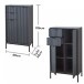 Badezimmer-Set "Lucera" (4-teilig) in Grau matt / schwarz. 192 x 192 x 32 cm (B/H/T)