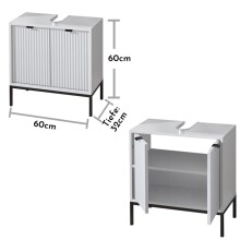 Badezimmer-Set "Lucera" (4-teilig) in weiß matt / schwarz. 192 x 192 x 32 cm (B/H/T)