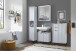 Badezimmer-Set "Lucera" (4-teilig) in weiß matt / schwarz. 192 x 192 x 32 cm (B/H/T)