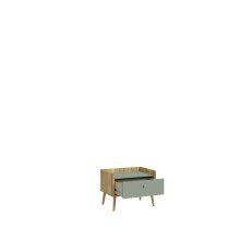 Nachtschrank >Whenua< in Mauvella Eiche, Salbei - 59,8x45,2x41,5cm (BxHxT)