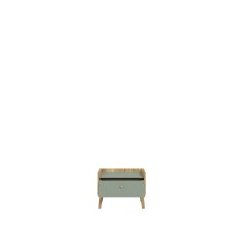 Nachtschrank >Whenua< in Mauvella Eiche, Salbei - 59,8x45,2x41,5cm (BxHxT)