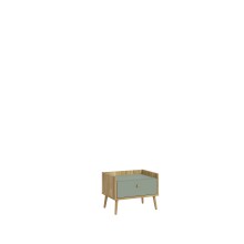 Nachtschrank >Whenua< in Mauvella Eiche, Salbei - 59,8x45,2x41,5cm (BxHxT)