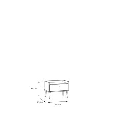 Nachtschrank >Whenua< in Mauvella Eiche, Salbei - 59,8x45,2x41,5cm (BxHxT)