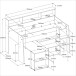 Stauraumbett >Lucas< in Weiss / Japanische Eiche - 209x133x140cm (LxBxH)