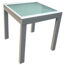 Glastisch >Lola< in grau aus Aluminium/Glas - 75cm (H)