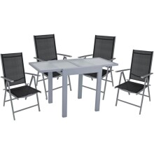 Glastisch >Lola< in grau aus Aluminium/Glas - 75cm (H)