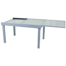 Glastisch >Lola< in grau aus AluminiumWellenglas -...
