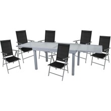 Glastisch >Lola< in grau aus AluminiumWellenglas - 75cm (H)